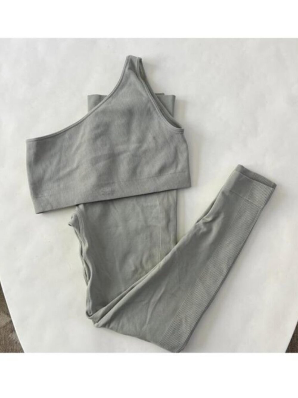 SET ACTIVE 2 PIECE WORKOUT SET - Sculptflex One Shoulder Bra and Leggings Size S